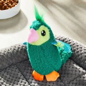 Vibrant Life Summer Green Bird Polyester Plush Dog Toy with Squeaker